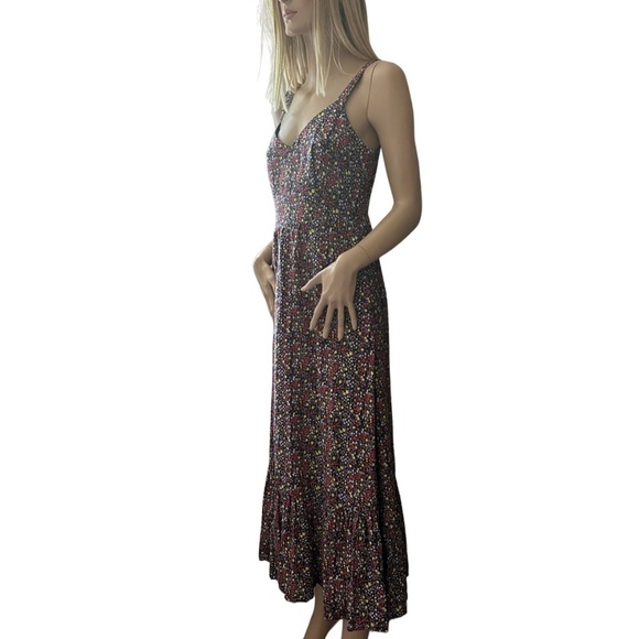 J. Crew Floral Tiered Maxi Dress Colourful Vibrant Floral Print Linen & Cotton - Picture 4 of 12